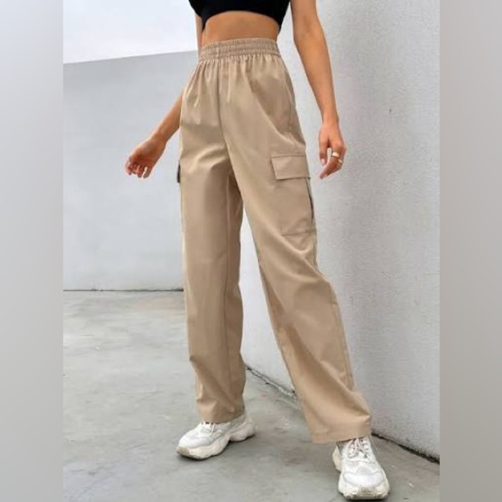 NWOT Shein Tan / Cream Trouser Cargo Pants ♡